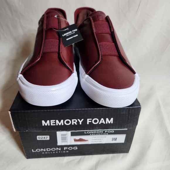 London Fog Men's 9M Francis Cabernet/Burgundy Sneakers New In Box - Picture 2 of 7
